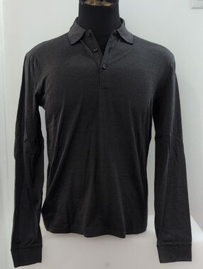 Hugo Boss Men's Long Sleeve Polo — Black & White Linear
